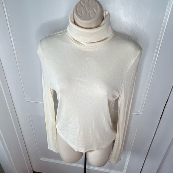 Madewell Turtleneck Long-Sleeve Tee Antique Cream NWT Size Large - Picture 5 of 6